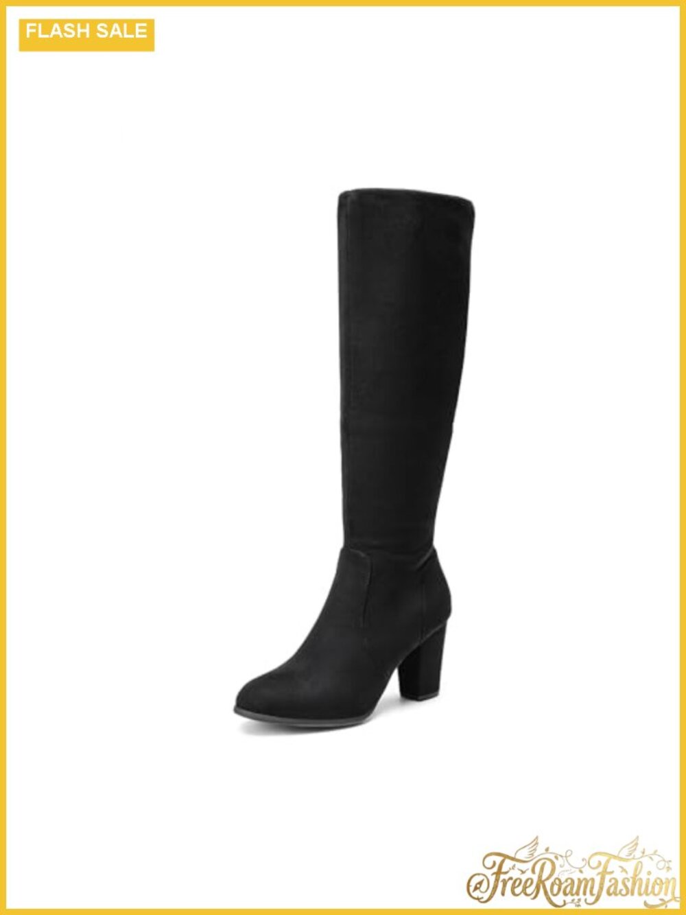 Women's Knee High Faux Suede Boots Tall Riding Chunky Heel Winter